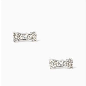 Kate Spade Bow Stud Earrings, Silver Gemstones